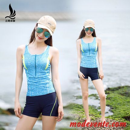 Bikini Femme Rassembler Conservateur Grande Taille Couvrir Le Ventre Petit Soutien-gorge Spa Bleu