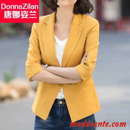 Blazer Femme Décontractée Manche Veste De Costume Légère Gros Été Blanc