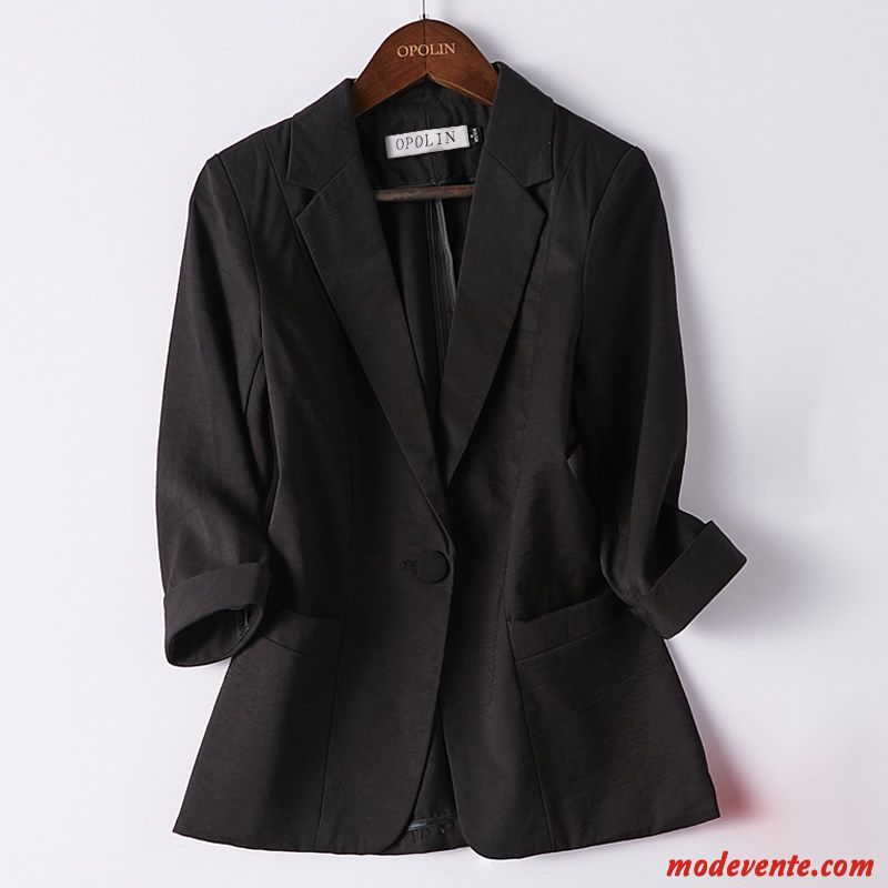 Blazer Femme Décontractée Été Une Veste Costume Veste De Costume Slim Bleu Blanc Noir Rouge Violet