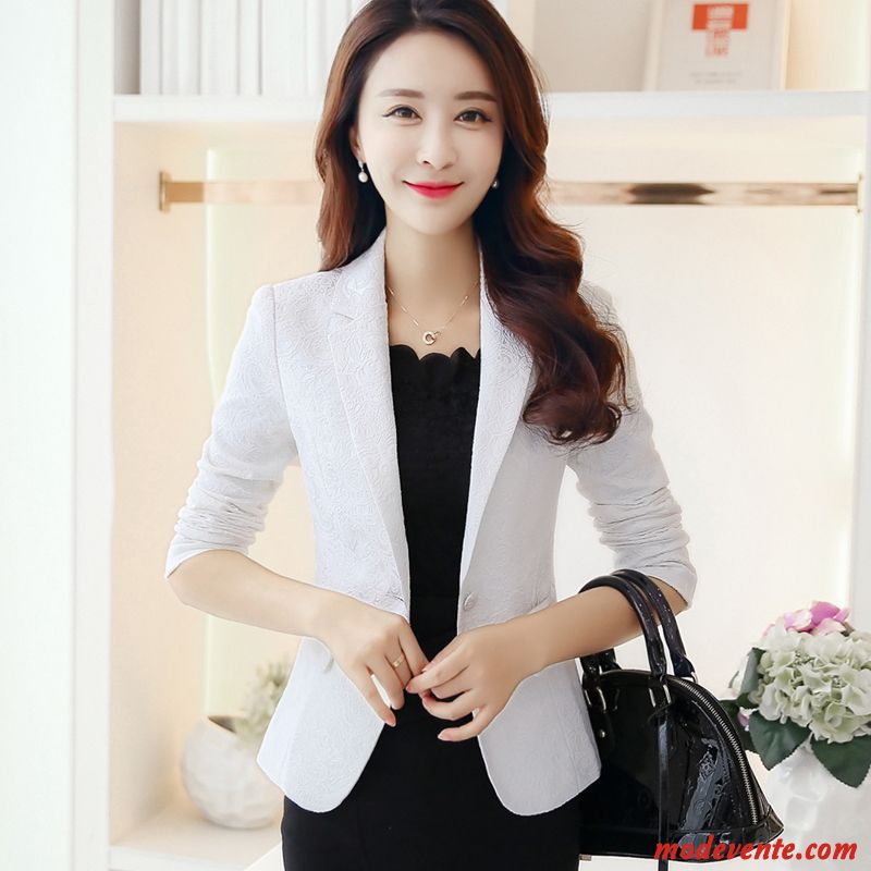 Blazer Femme Fleur Une Boucle Costume Longues Printemps Tendance Rose