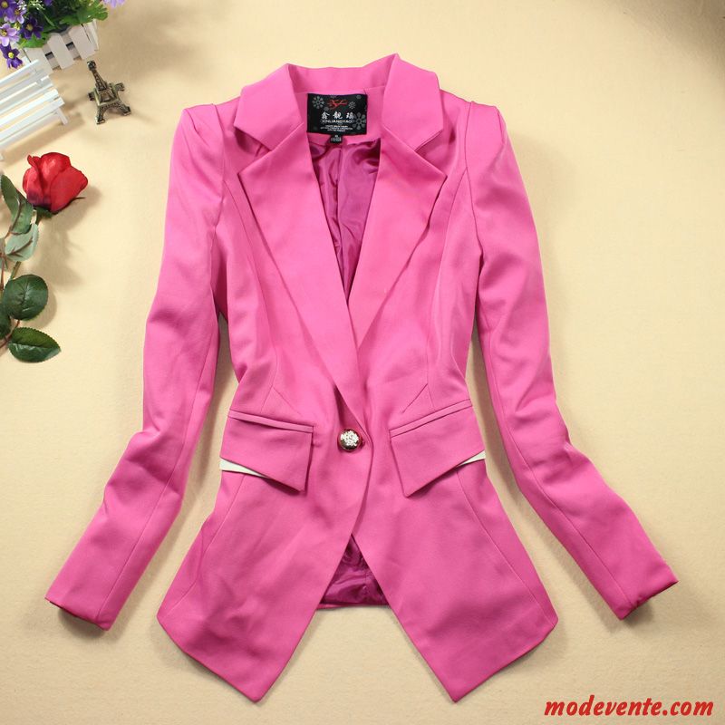 Blazer Femme Manche Slim Dame Été Dentelle Manteau Bleu