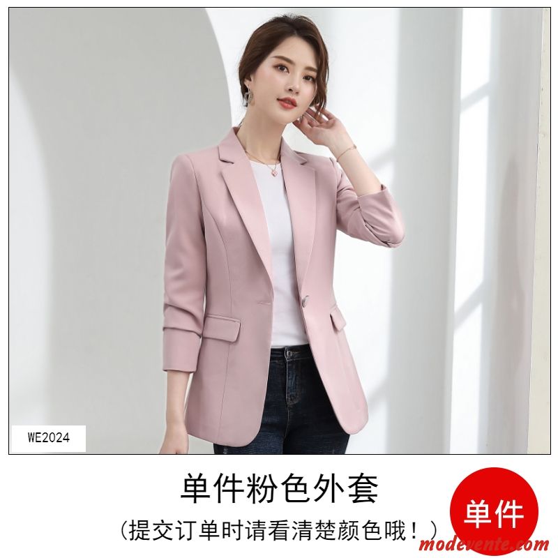 Blazer Femme Nervurées Décontractée Veste De Costume Manteau Printemps Une Veste Blanc Rouge