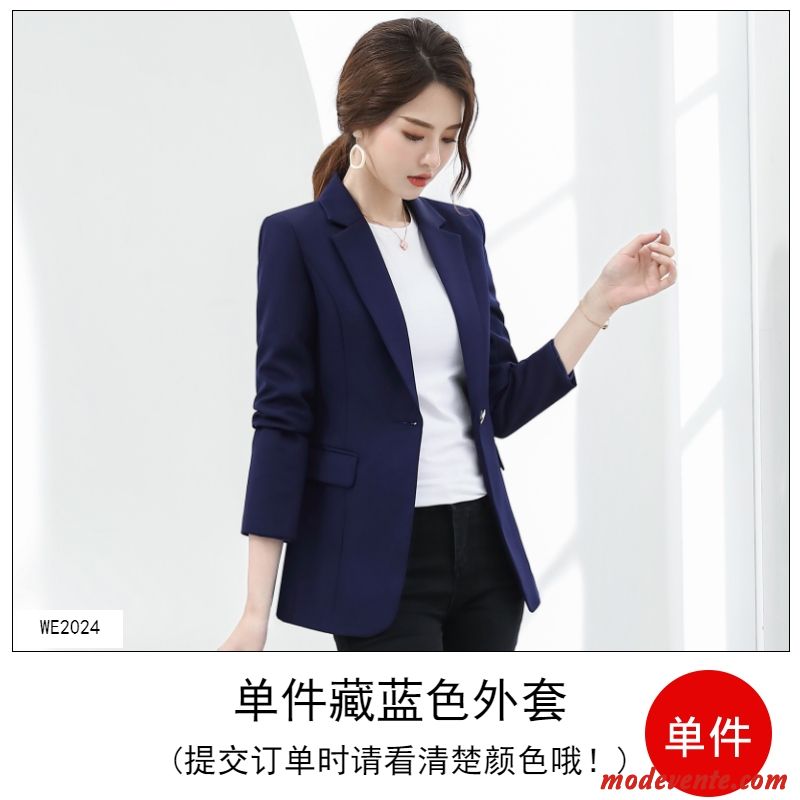 Blazer Femme Nervurées Décontractée Veste De Costume Manteau Printemps Une Veste Blanc Rouge