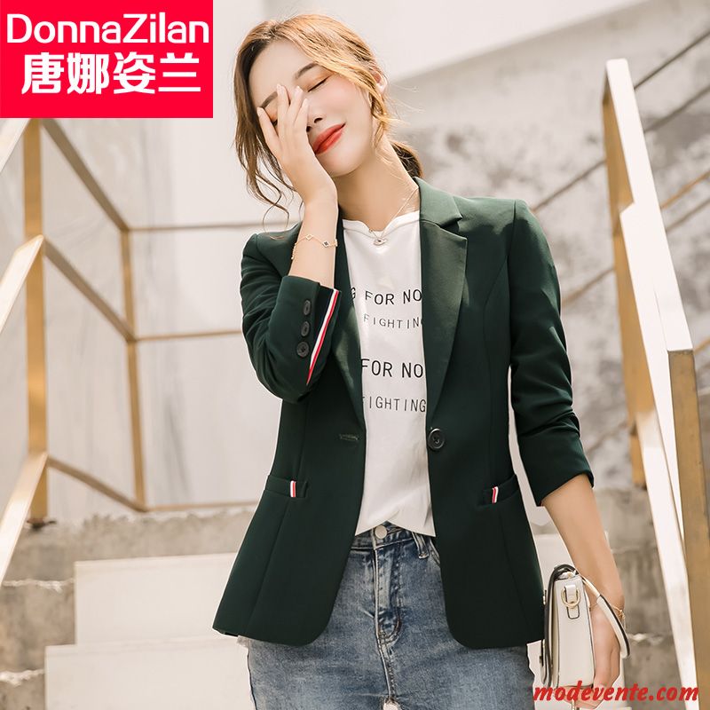 Blazer Femme Slim Manteau Printemps Costume Décontractée Dame Blanc Rouge