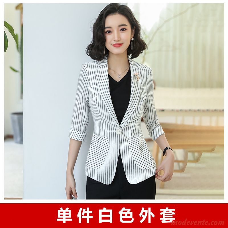 Blazer Femme Tempérament Tendance Dame Été Manche Printemps Noir