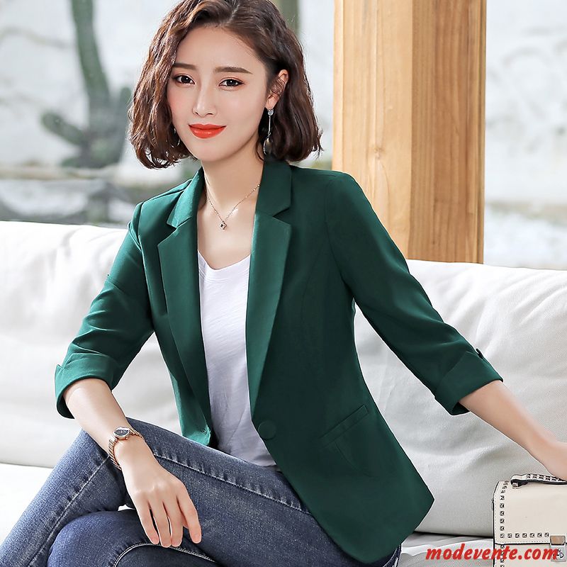 Blazer Femme Tempérament Une Veste Veste De Costume Manteau Mode Court Blanc Rouge Jaune