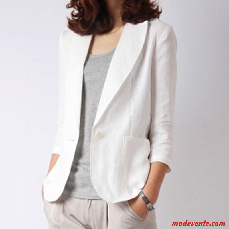 Blazer Femme Une Veste Légère Été Veste De Costume Dame Blanc Rouge