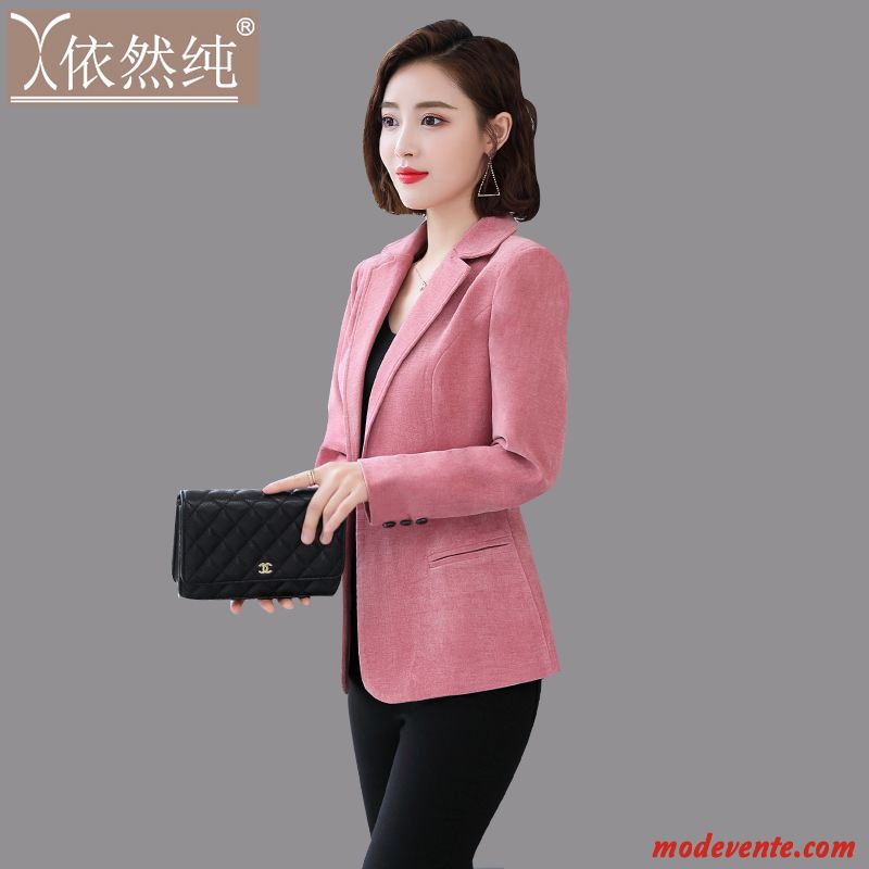 Blazer Femme Une Veste Veste De Costume Court Printemps Dame Mince Rose