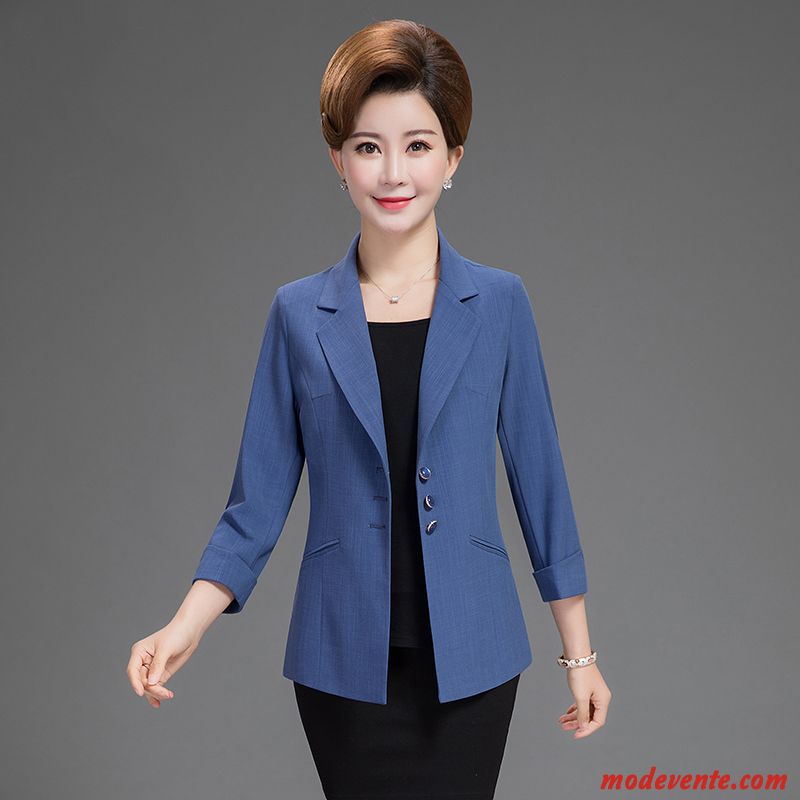 Blazer Femme Veste De Costume L'automne Printemps Court Dame Manche Bleu