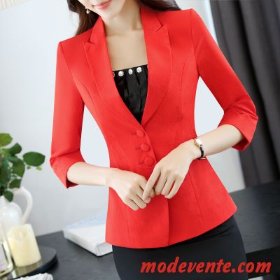 Blazer Femme Veste De Costume Une Veste Longues Slim Mode Costume Formel Orange