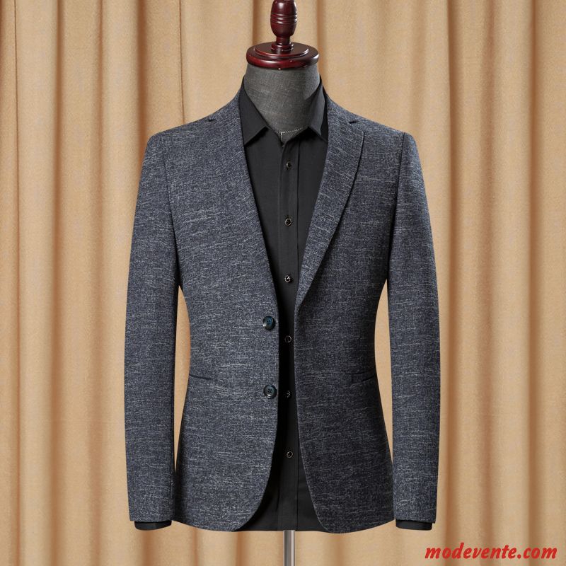 Blazer Homme Costume Décontractée L'automne Printemps Tendance Beau Gris