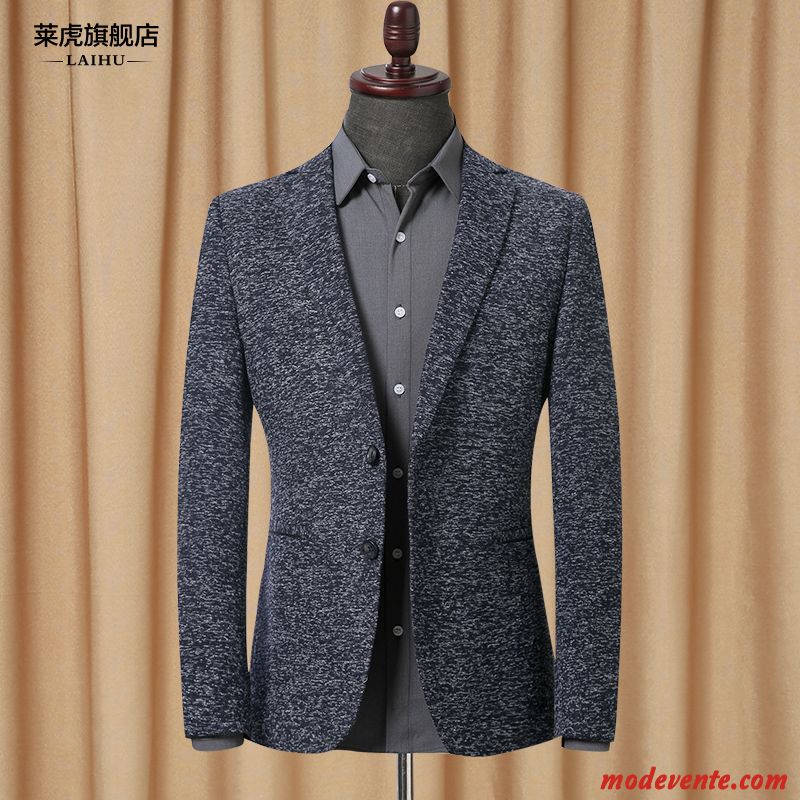 Blazer Homme Costume Décontractée L'automne Printemps Tendance Beau Gris