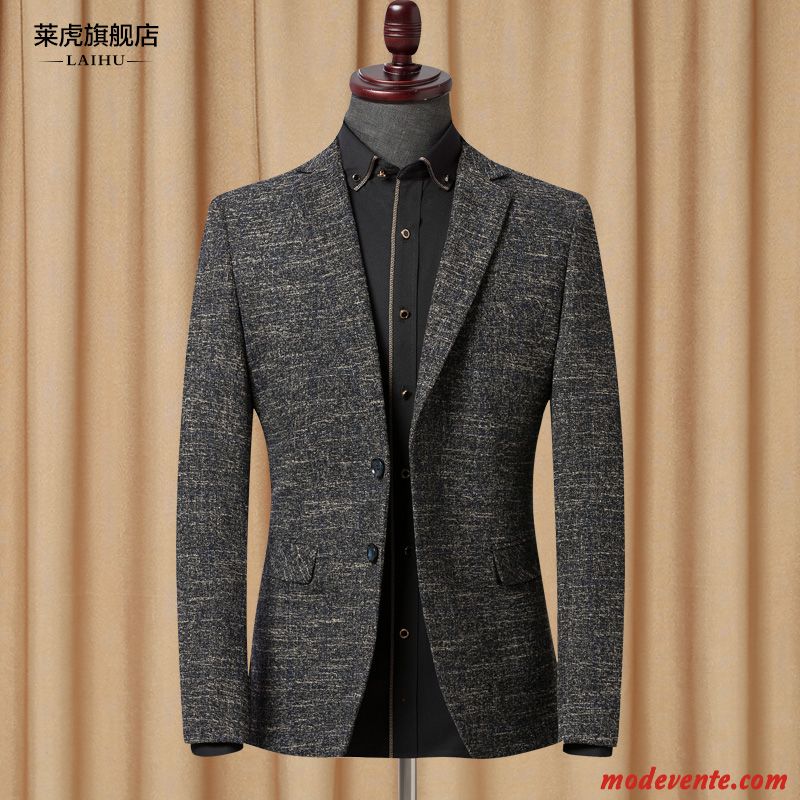 Blazer Homme Costume Décontractée L'automne Printemps Tendance Beau Gris