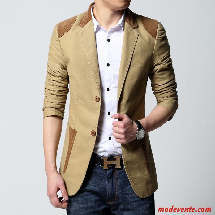 Blazer Homme Décontractée Costume Manteau Petit Costume Printemps Tendance Couleurs Mixtes