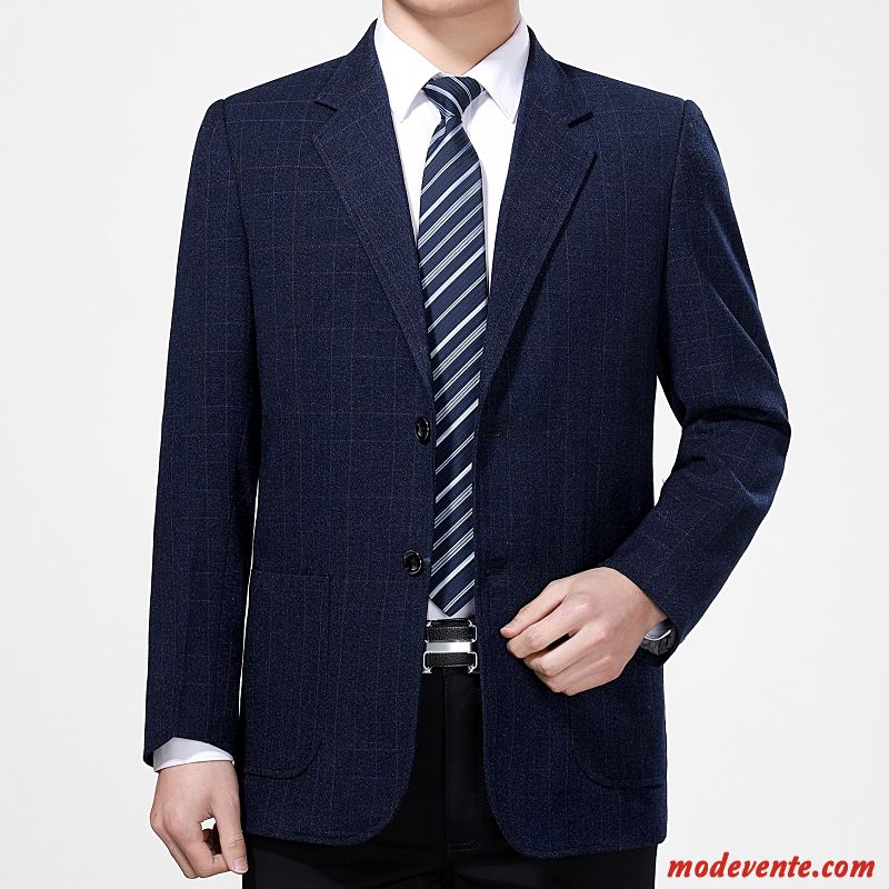 Blazer Homme Grande Taille Décontractée Veste De Costume De Travail Bleu