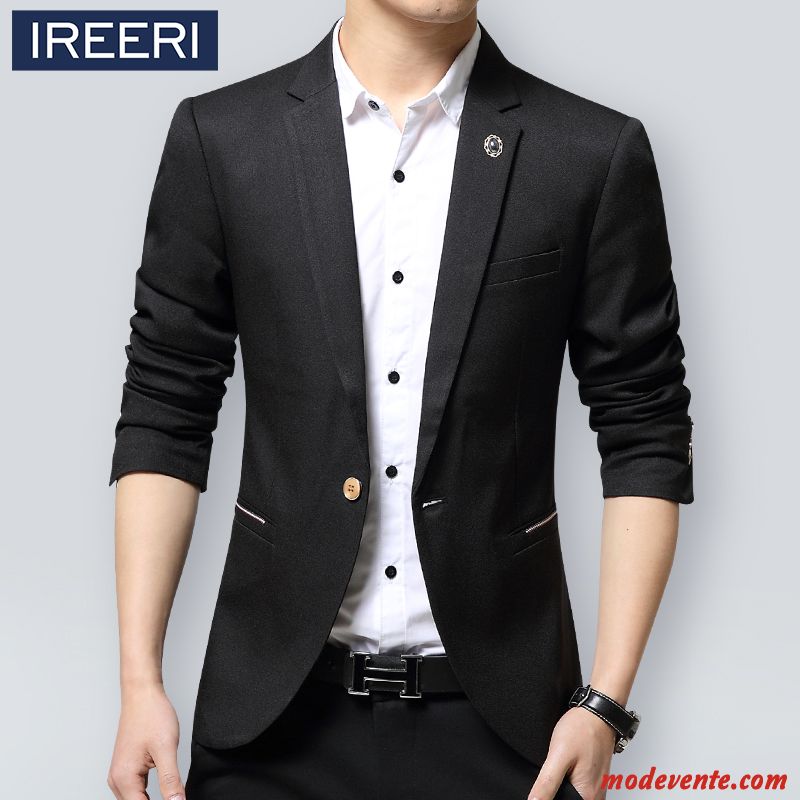 Blazer Homme Jeunesse Légère Beau Décontractée De Travail Étudiant Pure Gris Foncé