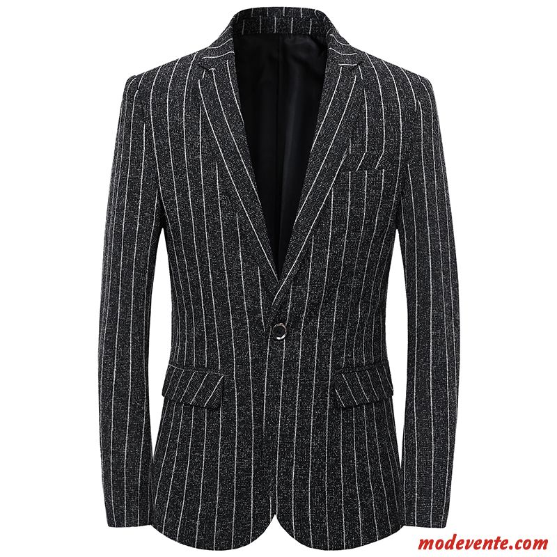 Blazer Homme Jeunesse Slim Légère Costume Tendance Manteau Noir Gris