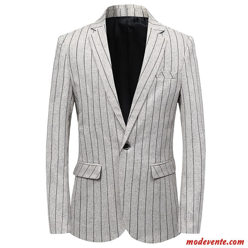 Blazer Homme Jeunesse Slim Légère Costume Tendance Manteau Noir Gris