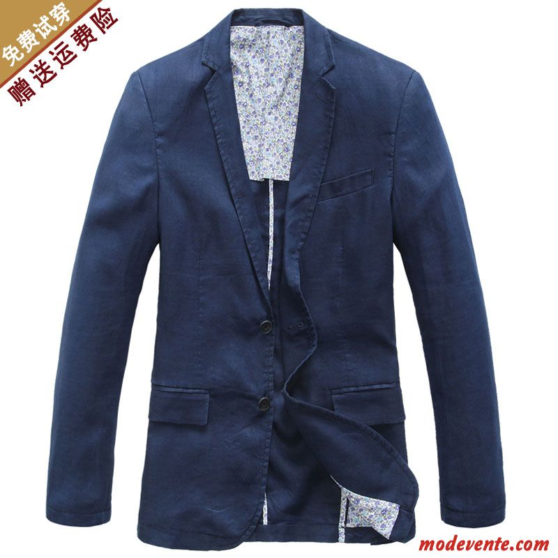 Blazer Homme Kaki Costume Printemps Décontractée Été Coton Et Lin