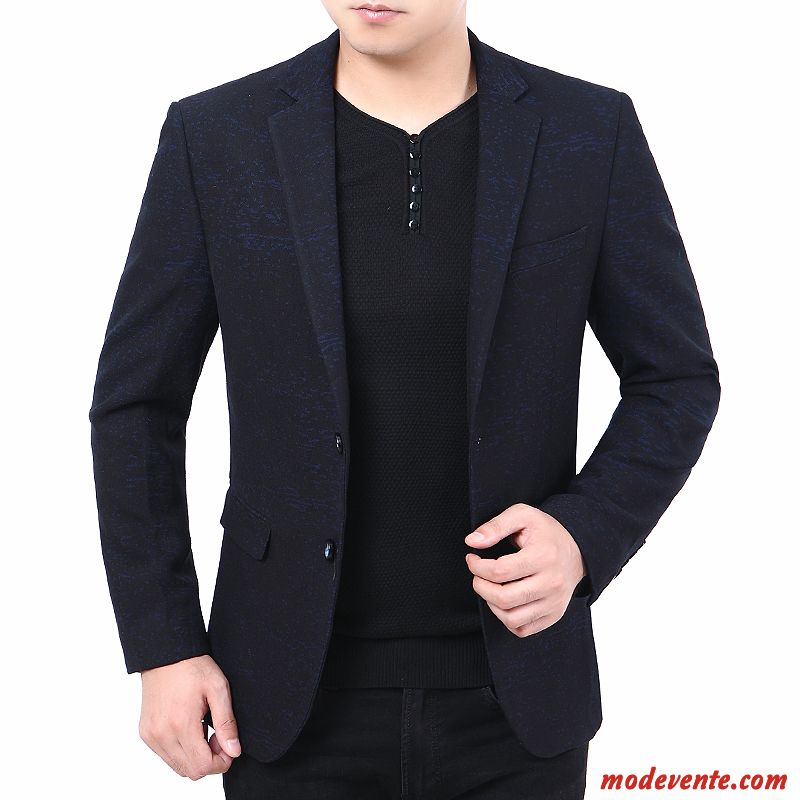 Blazer Homme Légère Slim Petit Costume Manteau Ensemble Âge Moyen Bleu Marin