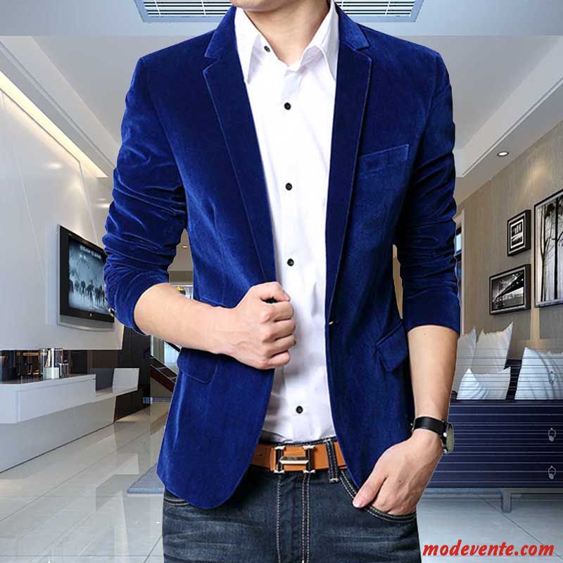 Blazer Homme Robe Décontractée De Travail Tendance L'automne Beau Bleu Or