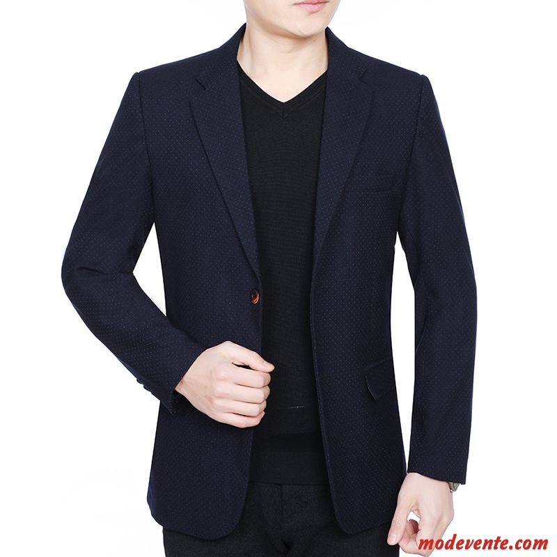 Blazer Homme Slim Décontractée Manteau Légère Costume Printemps Bleu Foncé