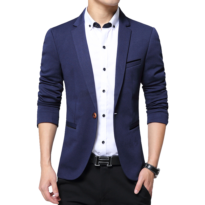 Blazer Homme Tendance Manteau Beau Petit Costume Anti-rides Décontractée Bleu