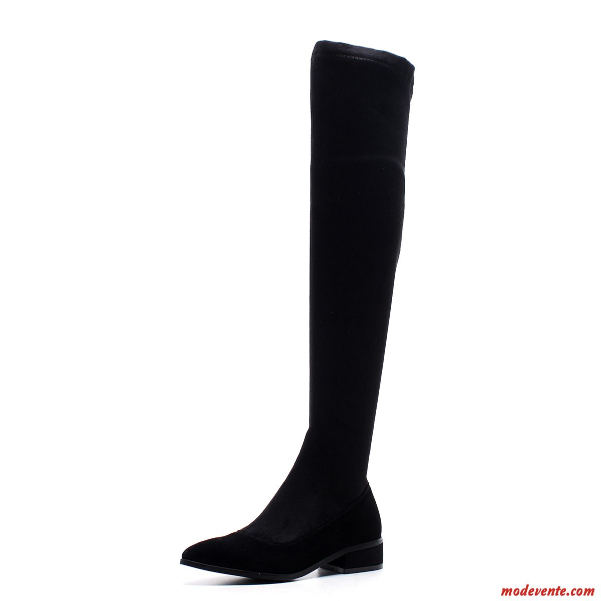 Bottes Femme Talons Hauts Chaussette Élasticité Longue Minces Hiver Noir