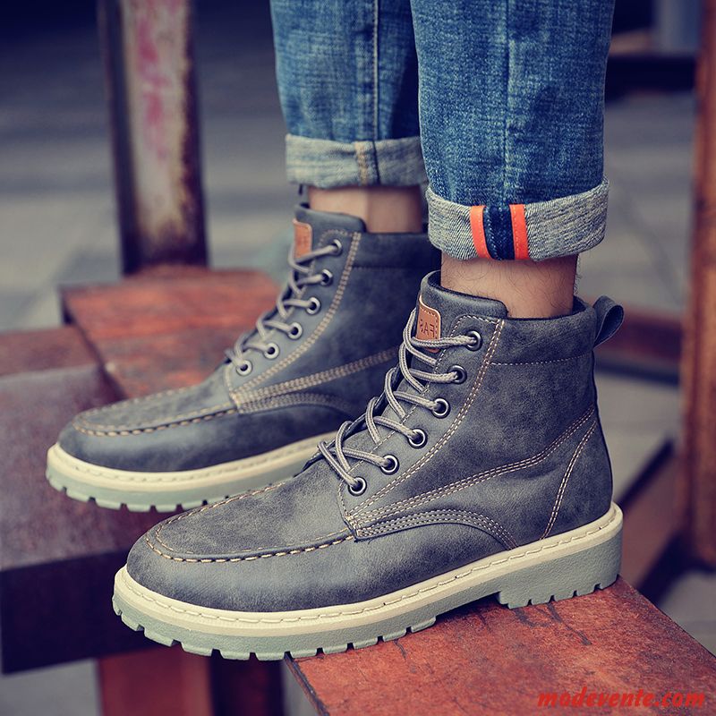 Bottes Homme Bureau Hautes Bottes Martin Désert Tendance Hiver