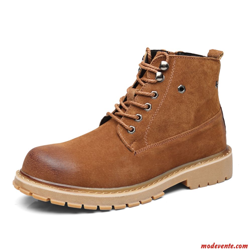 Bottes Homme Chaussures En Cuir Cuir Véritable Tous Les Assortis Bureau Angleterre Hautes Gris