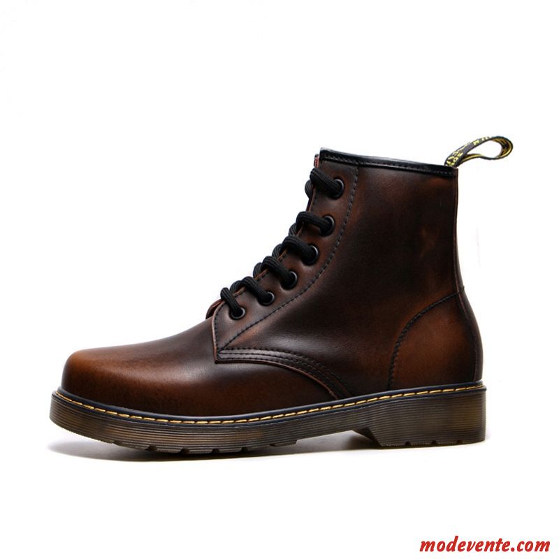 Bottes Homme En Cuir Angleterre Femme Bottes Martin Bureau Augmenté