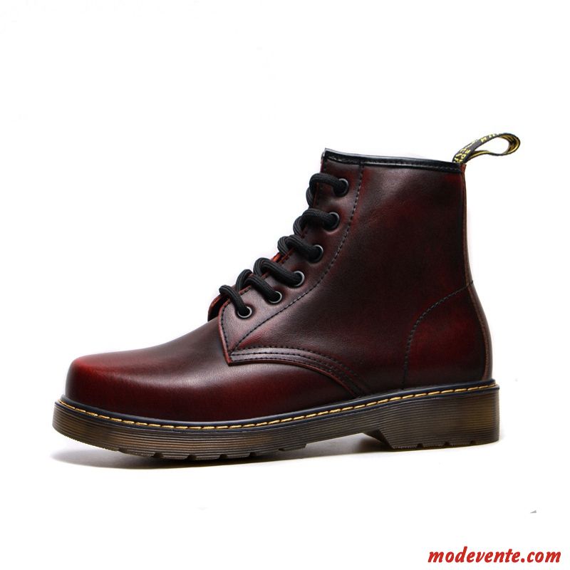 Bottes Homme En Cuir Angleterre Femme Bottes Martin Bureau Augmenté