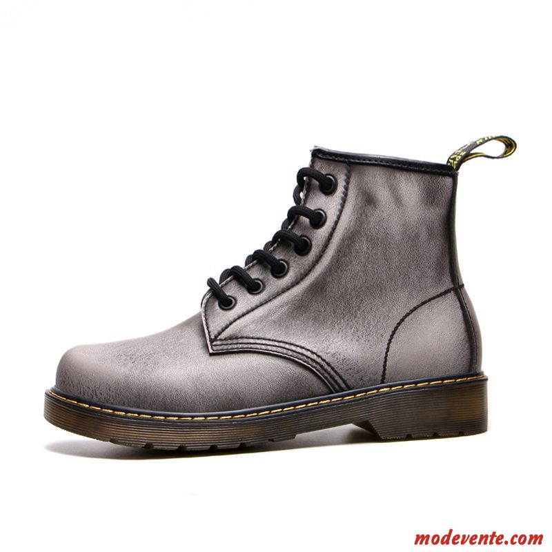 Bottes Homme En Cuir Angleterre Femme Bottes Martin Bureau Augmenté