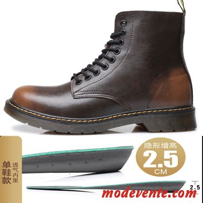 Bottes Homme Hautes Rétro Bureau Bottes Martin Été Grande Taille Bordeaux