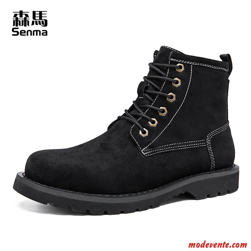 Bottes Homme Hiver Bottes Martin Bottes Courtes L'automne Gros Rétro Jaune