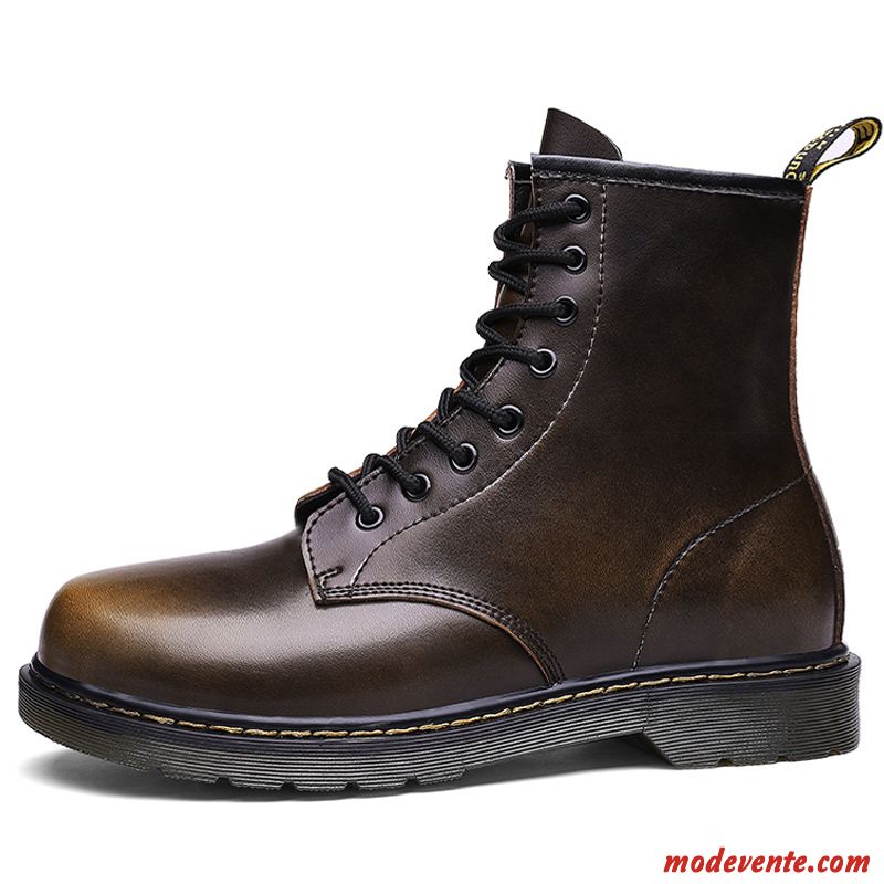 Bottes Homme L'automne Chaussures En Coton Bottes Courtes Angleterre Bureau Hiver Noir