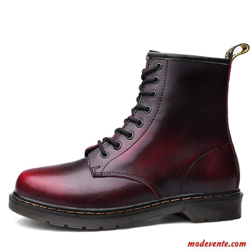 Bottes Homme L'automne Chaussures En Coton Bottes Courtes Angleterre Bureau Hiver Noir