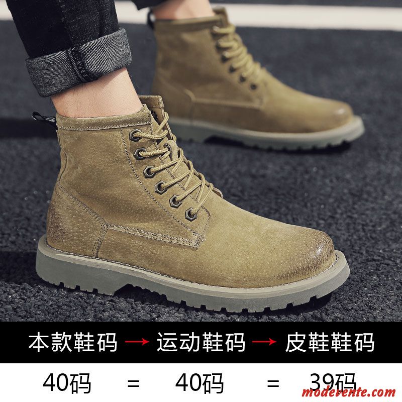 Bottes Homme Plus De Velours Désert Rétro Tendance Hautes Hiver