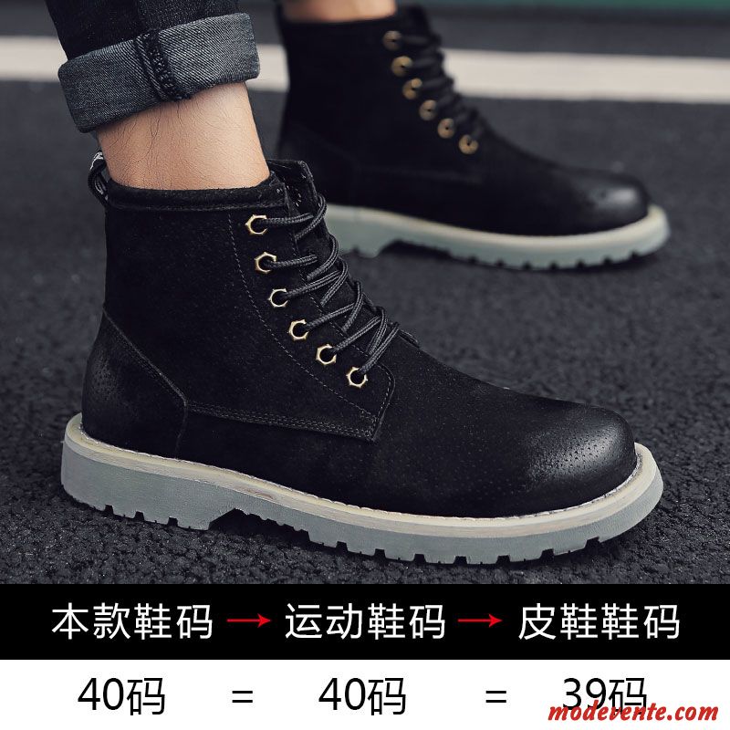 Bottes Homme Plus De Velours Désert Rétro Tendance Hautes Hiver