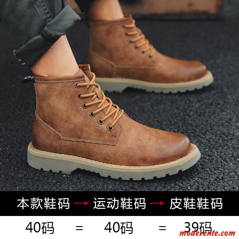 Bottes Homme Plus De Velours Désert Rétro Tendance Hautes Hiver