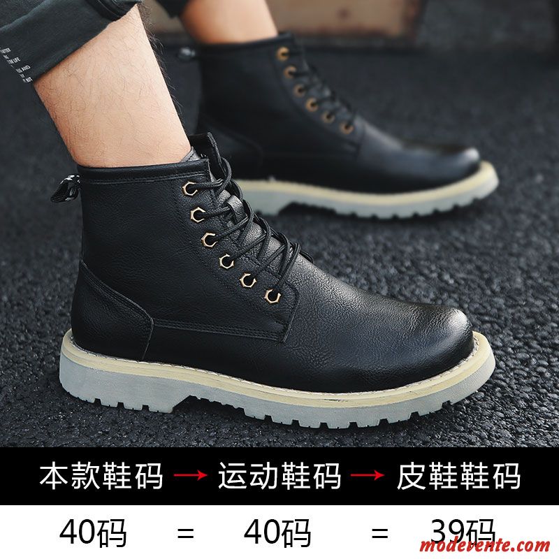 Bottes Homme Plus De Velours Désert Rétro Tendance Hautes Hiver