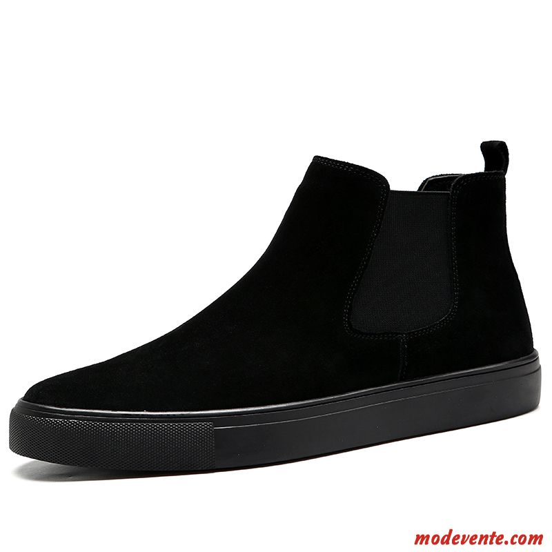 Bottes Homme Printemps Tendance Bottes Martin Hautes Tous Les Assortis Chaussures De Skate Noir