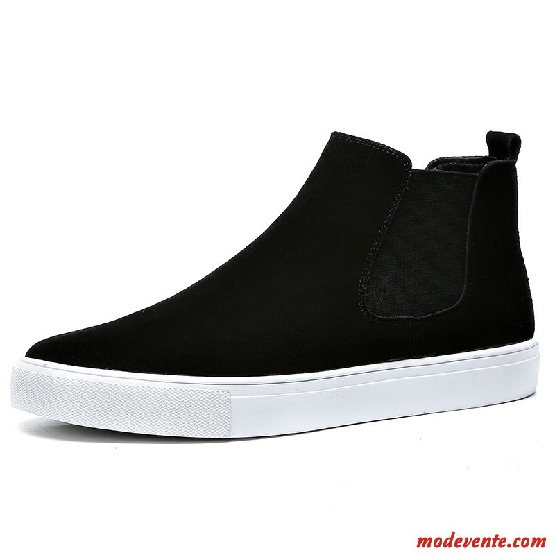 Bottes Homme Printemps Tendance Bottes Martin Hautes Tous Les Assortis Chaussures De Skate Noir