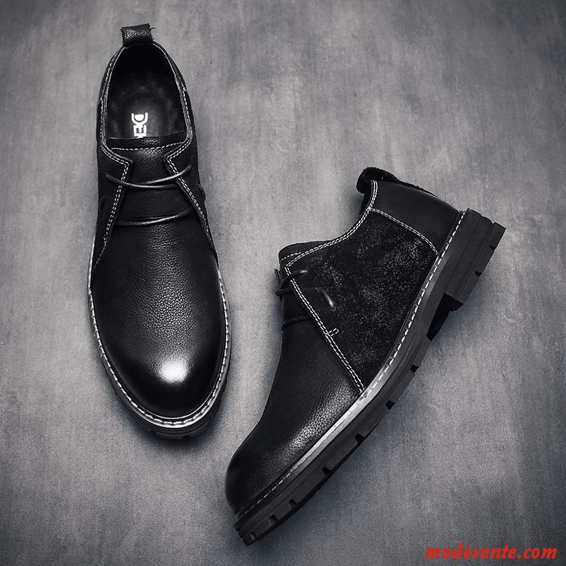 Bottes Homme Rétro Grande Taille L'automne Cuir Véritable Tendance Décontractée Marron