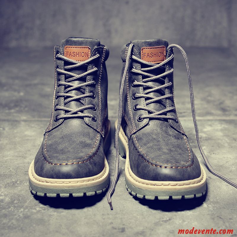 Bottes Homme Tous Les Assortis Hiver Hautes Tendance Angleterre Bottes Martin Rouge