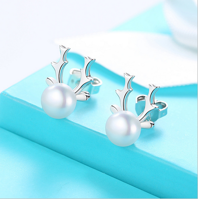 Boucles D'oreilles Femme Atmosphère Personnalité Perle Tempérament Pure All-match Argent