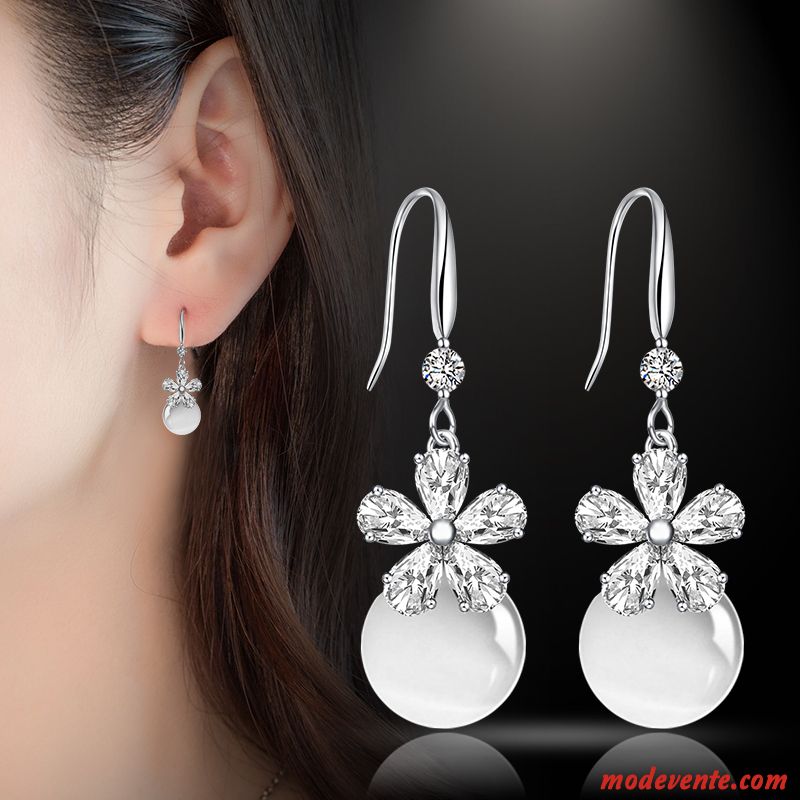 Boucles D'oreilles Femme Cristal Simple Arc Gros Personnalité Longue Section Or