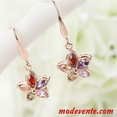 Boucles D'oreilles Femme Cristal Simple Arc Gros Personnalité Longue Section Or