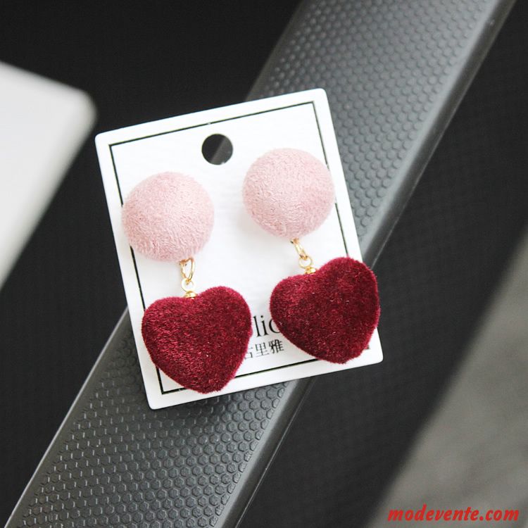 Boucles D'oreilles Femme Créatif Simple Réseau Longue Section Pendentif Tempérament Noir Rouge