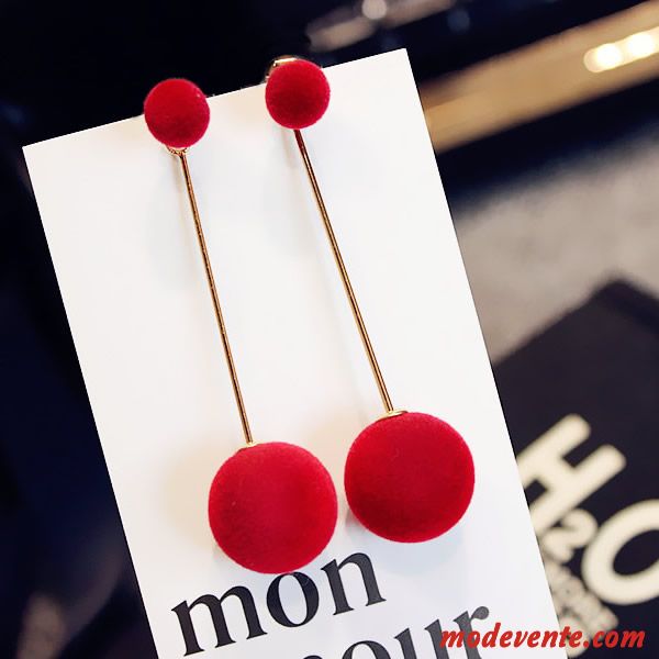 Boucles D'oreilles Femme Créatif Simple Réseau Longue Section Pendentif Tempérament Noir Rouge